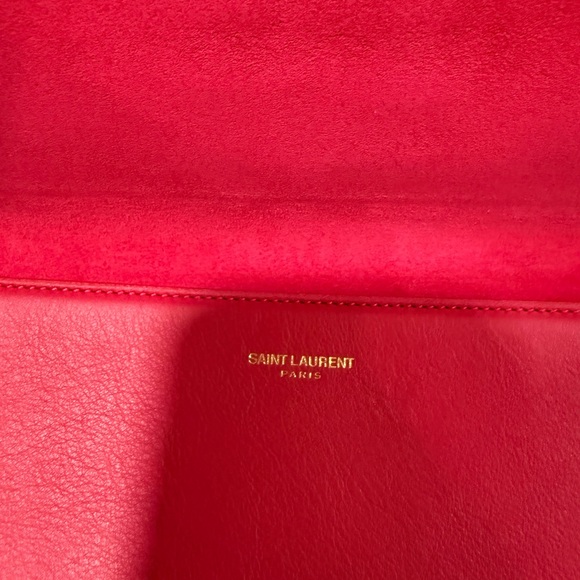 Authentic Saint Laurent Classic Y Ligne Clutch Hot Pink - Picture 9 of 11